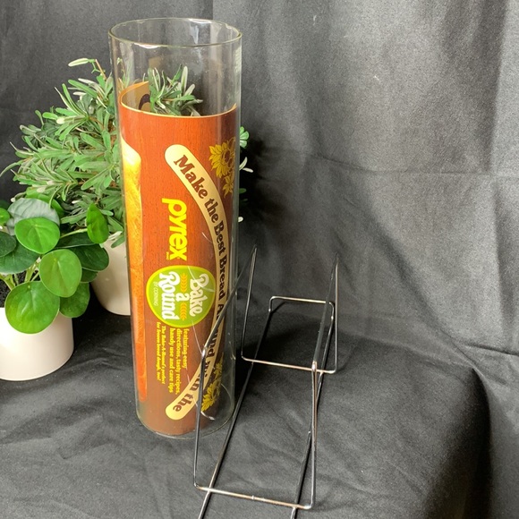 Vintage Pyrex by Corning Bake A Round Glass Bread Baking Tube & Rack in Box #990 - Picture 8 of 13